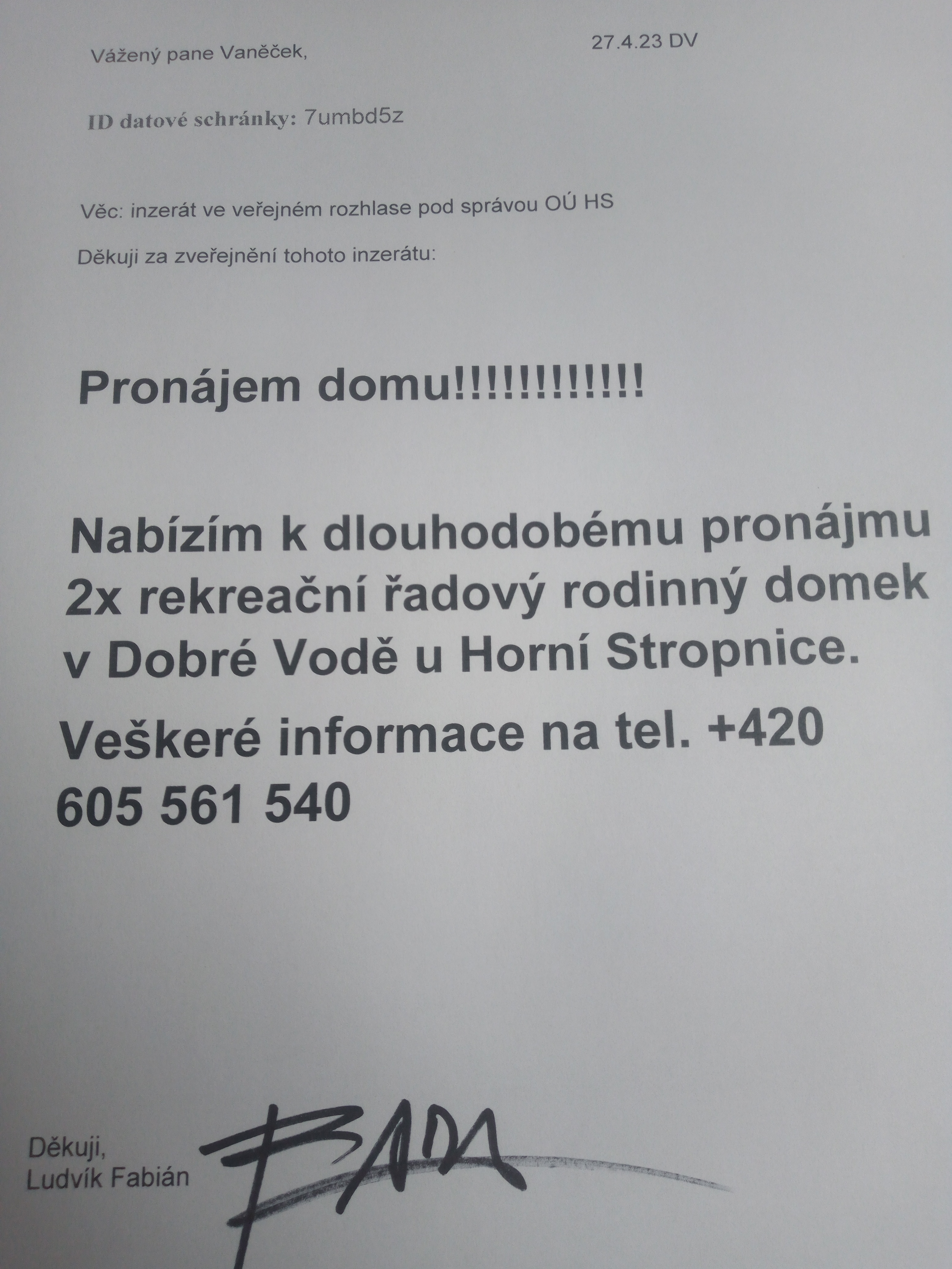 Horní Stropnice - obecní úřad foto 2