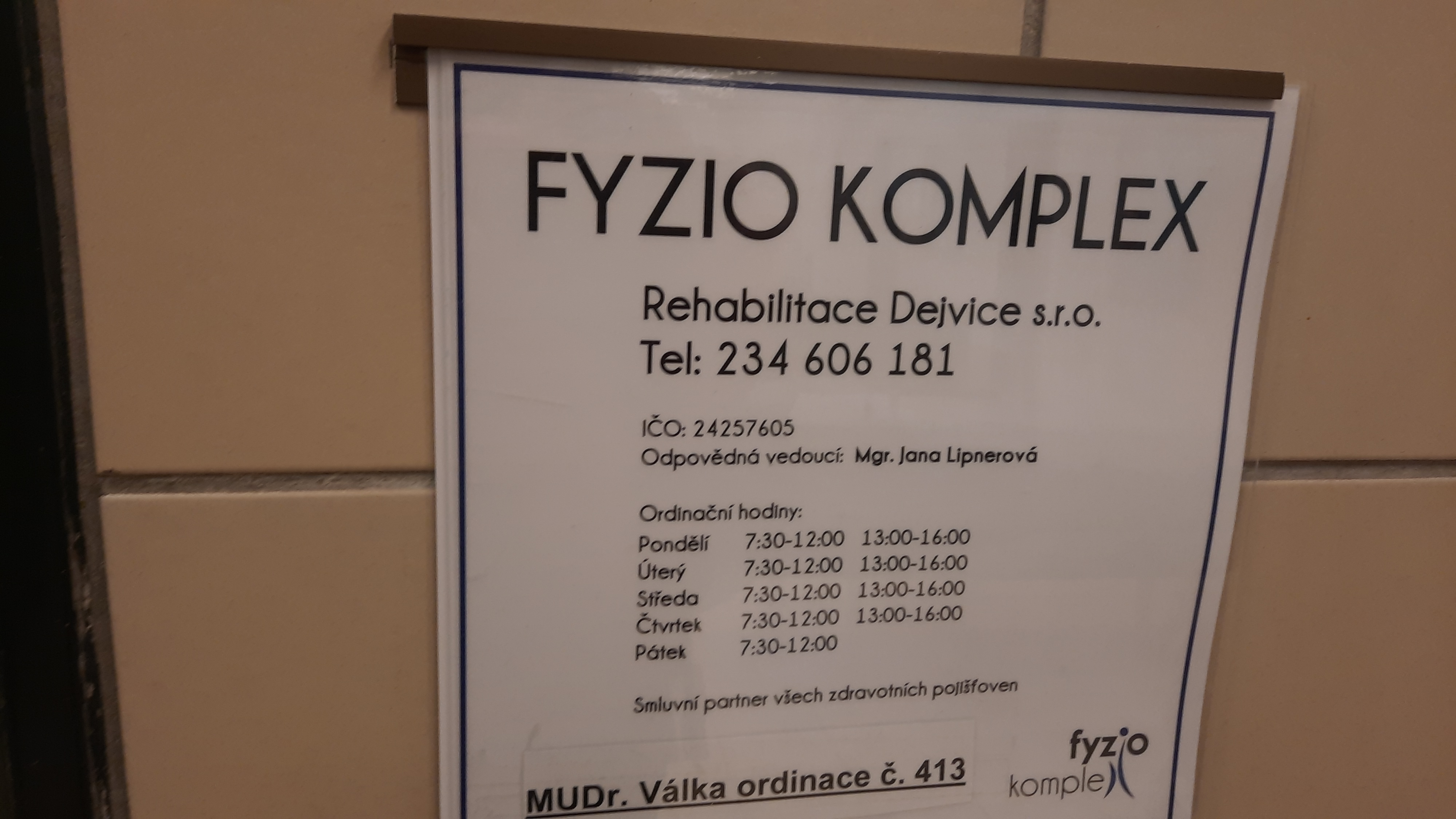 Rehabilitace Dejvice s.r.o. - PaedDr. Marie Měřínská foto 2