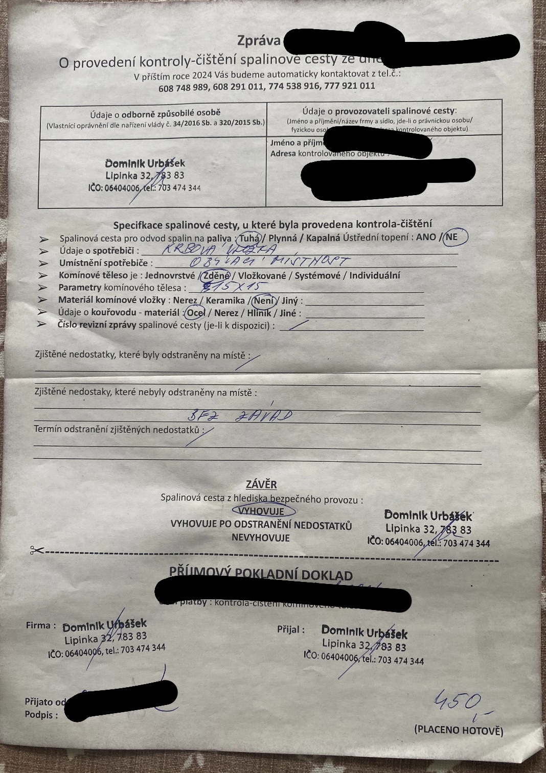 Kominictví Dominik Urbášek foto 2